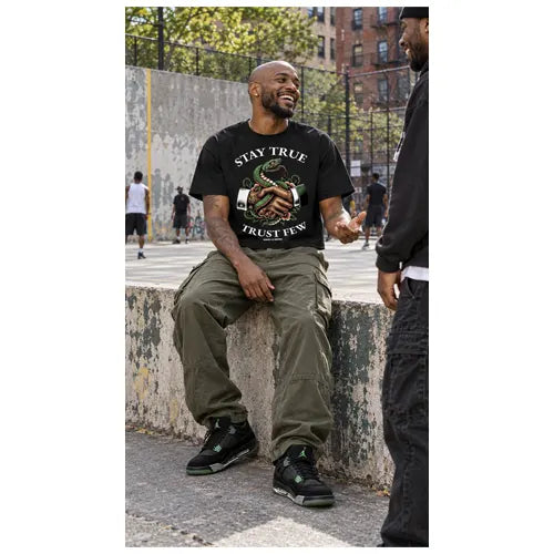 STAY TRUE TRUST FEW Mens Crop Tee