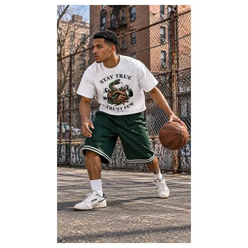 STAY TRUE TRUST FEW Mens Crop Tee