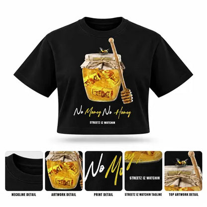 NO MONEY NO HONEY Mens Crop Tee