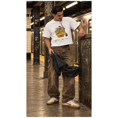 NO MONEY NO HONEY Mens Crop Tee