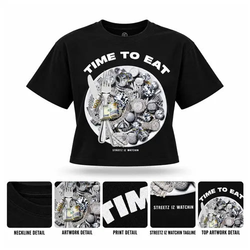 TIME TO EAT Mens Crop Tee