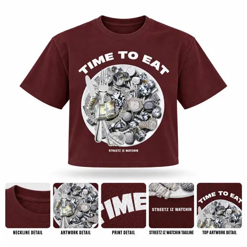 TIME TO EAT Mens Crop Tee