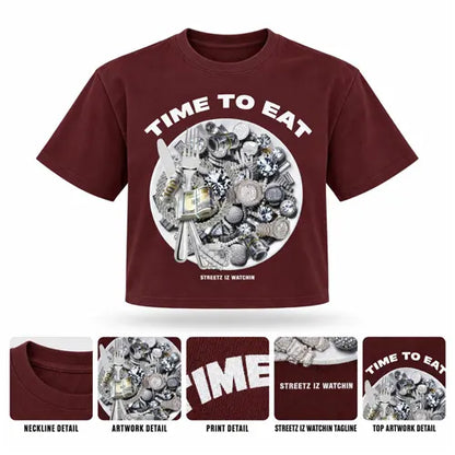 TIME TO EAT Mens Crop Tee