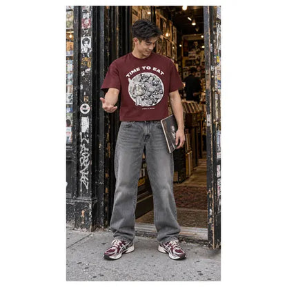 TIME TO EAT Mens Crop Tee