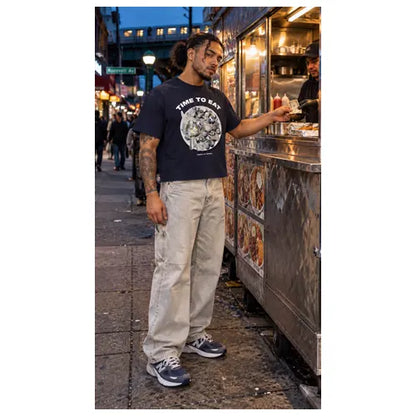 TIME TO EAT Mens Crop Tee