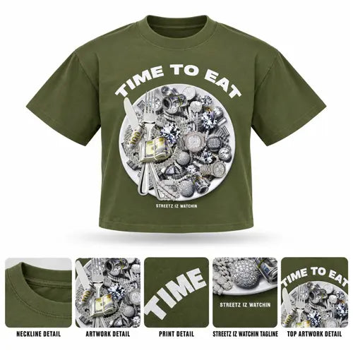 TIME TO EAT Mens Crop Tee