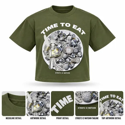 TIME TO EAT Mens Crop Tee
