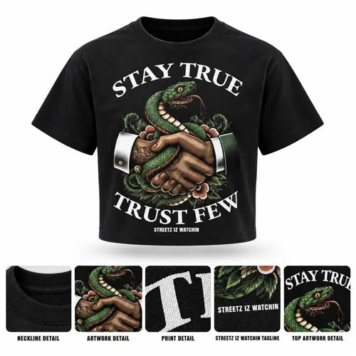STAY TRUE TRUST FEW Mens Crop Tee