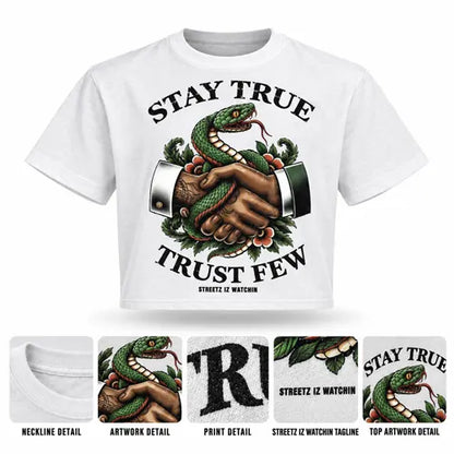 STAY TRUE TRUST FEW Mens Crop Tee