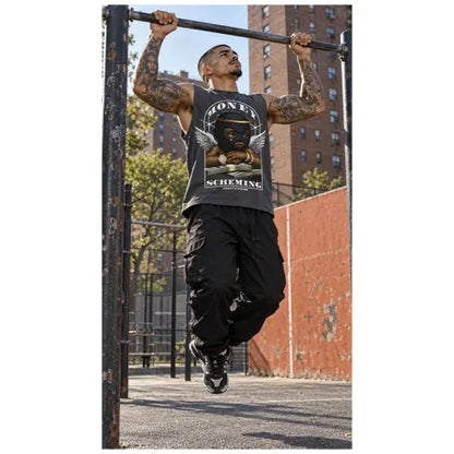 MONEY SCHEMING Mens Sleeveless Tee