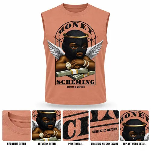 MONEY SCHEMING Mens Sleeveless Tee