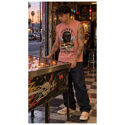 MONEY SCHEMING Mens Sleeveless Tee