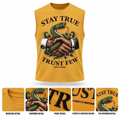 STAY TRUE TRUST FEW Mens Sleeveless Tee