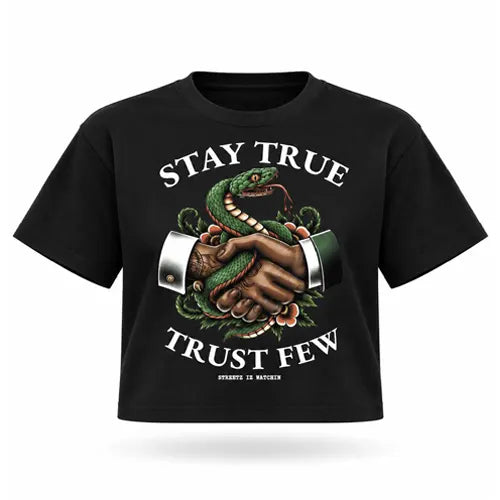 STAY TRUE TRUST FEW Mens Crop Tee